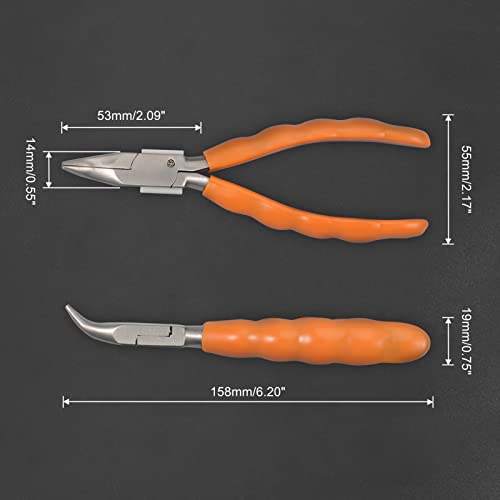 6 Inch Bent Nose Pliers - Stainless Steel Eyeglass Repair and Adjustment Tool Kit with Screwdriver and Cloth - style: Bent Nose Plier
