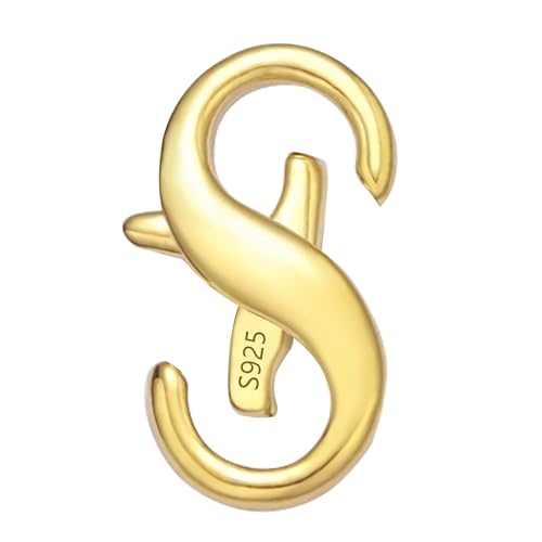 Double Opening Lobster Clasps, Solid 925 Sterling Silver Clasp and Closures, Necklace Bracelet Extender for DIY Jewelry Finding Supplies (18 X 9mm Gold) - color: Gold 1PCS, size: 9*18mm