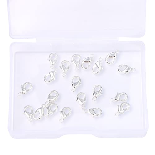 BEADIA Silver Plated Lobster Clasps Non Tarnish 10mm 20pcs for Jewelry Making Findings - color: Lobster Clasps Silver, size: 10mm