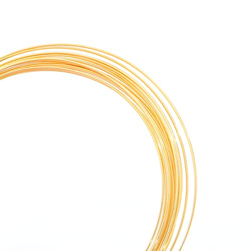BEADIA 18K Gold Plated Wire 0.8mm 5 Meters Bead Cord for Bracelet Necklace Charm Beading Jewelry Making Findings - size: 0.8mm, style: 18K Gold