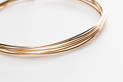 25 Gauge, 14K Solid Yellow Gold Wire Soft Round Made in USA - 1FT by CRAFT WIRE - size: 25 Gauge, style: 1 Foot