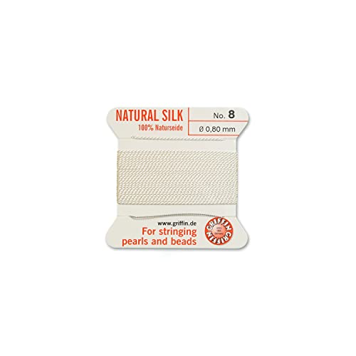 Griffin Bead Cord 100% Natural Silk White #8