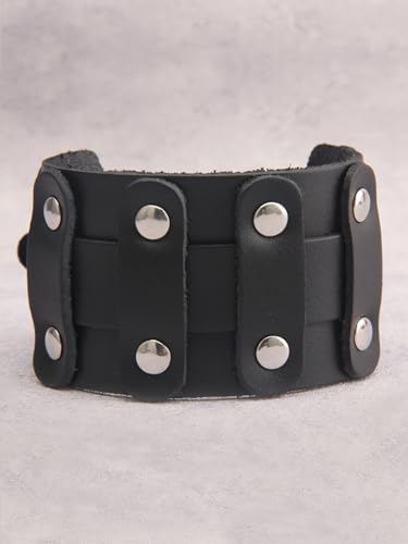 GelConnie Leather Cuff Bracelet Punk Braided Bracelets Rock Leather Wristbands Faux Mens Leather Bracelet Gothic Viking Bangle Adjustable Wrap Bracelet for Women,Men - color: Handmade Leather Bracelet