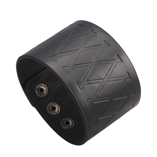 GelConnie Leather Cuff Bracelet Punk Braided Bracelets Rock Leather Wristbands Faux Mens Leather Bracelet Gothic Viking Bangle Adjustable Wrap Bracelet for Women,Men - color: MLPB087-Black