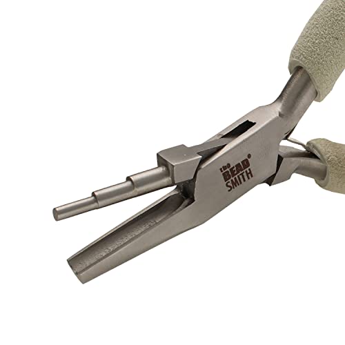 The Beadsmith Concave (Hollow)/Round Nose Pliers, 6.25 inches (159mm), Steel Jaws with Double-Leaf Springs - style: Concave/Round Nose