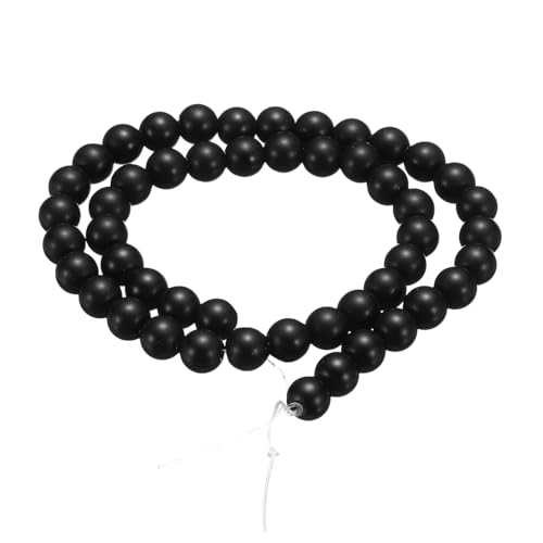 HARFINGTON 50pcs Natural Stone Beads 6mm Black Obsidian Round Gemstone Stone Loose Beading Real Genuine Smooth Balls Bead for Jewelry Making Bracelets Necklace Earrings DIY - color: Black Obsidian, size: 6mm
