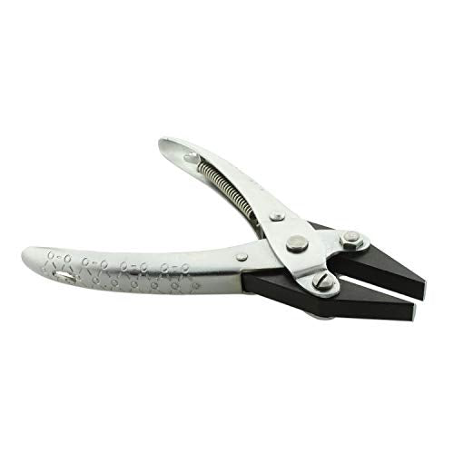 The Beadsmith Half Round/Flat Nose Parallel Pliers, 5.5 inches (140mm) Steel tool for jewelry making, with spring - style: Half Round/Flatnose - 140mm