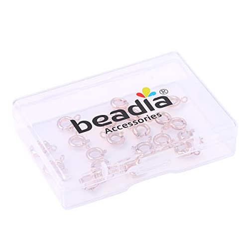 BEADIA Rose Gold Plated Spring Clasps Non Tarnish 7mm 20pcs for Jewelry Making Findings - color: Spring Clasps Rose Gold, size: 7mm