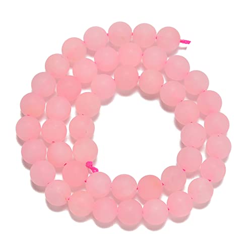 6mm Rose Quartz Matte Round Natural Gematone Loose Beads for Jewelry Making DIY 1 Strand 15" - color: Matte Pink Rose Quartz, size: 6mm