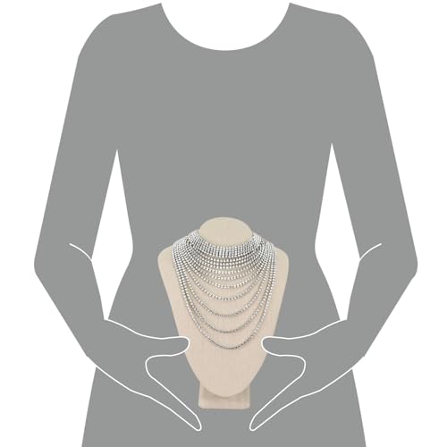 MOOCA Small Linen Covered Wood Jewelry Display Necklace Chain Jewelry Bust Display Holder Stand, Necklaces Mannequin, 7 1/4 in Height, Tan Linen - color: 9a) Tan Linen, 1 piece