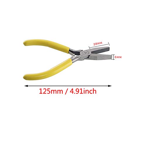 Flat Nose Pliers Smooth for Jewelry Making Wire Wrapping Bending Yellow (5 inch) - size: 5 Inch