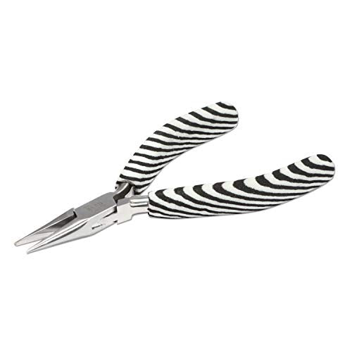 The Beadsmith Chain Nose Pliers – Zebra Print Line – 5 inches (127mm) – Comfortable Handle with Double Leaf Springs – Jewelry Making Tool for Creating Bracelets, Earrings and Necklaces - size: chain nose - 5"