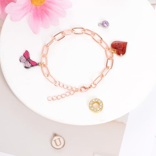 20pcs Chain Bracelets Kit Alloy Link with Lobster Clasps for Christmas DIY Women Jewelry Findings Bracelet Making (Silver & Rose Gold) - color: Silver & Rose Gold