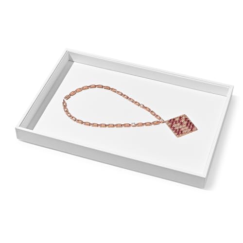 White PU Leather Jewelry Display Tray for Earrings Bracelet Necklace Jewelry Display Flat Tray Catchall - size: 1 Grid