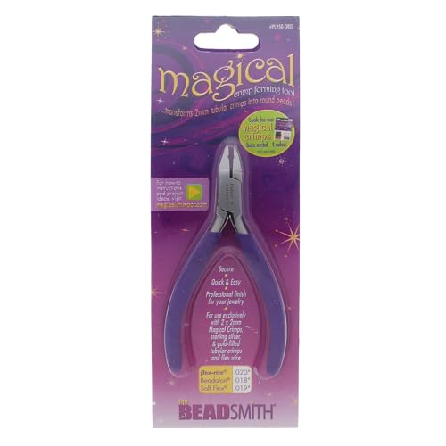 The Beadsmith Magical Crimp Forming Pliers – Beading Tool Transforms 2mm Crimp Tubes into Round Beads, Compatible with .018–.020 Inch Wire, Easy Jewelry-Making Crimper for Beadwork and Crafts