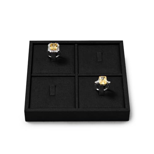 Oirlv Microfiber 4 Slots Jewelry Ring Display Tray Modular Customizable Jewelry Organizer Tray - style: P13701