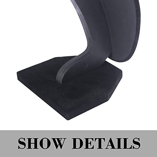 Julysky 3D Necklace Display Stand For Selling,Velvet Chain Jewelry Bust Holder Organizer (1, black) - color: black