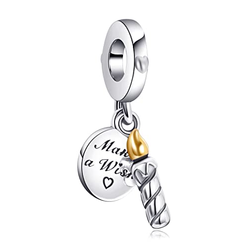 S925 Bead Dangle Charms for Bracelets Necklaces, Compatible with Pandora - style: Birthday Charm