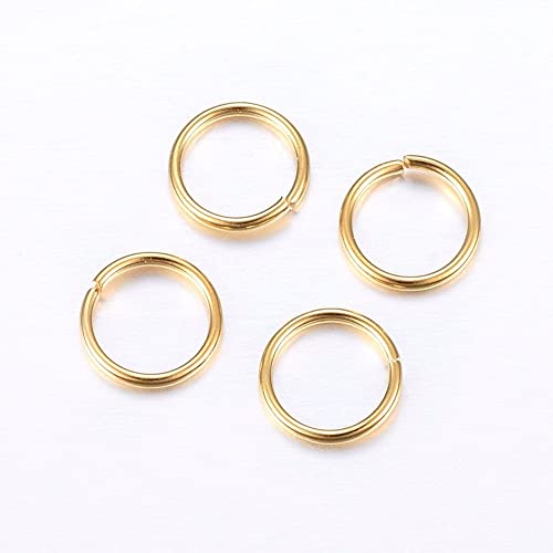HDSupplies 100 Pieces - 304 Gold Tone Stainless Steel Jump Rings - 8mm - 19 Gauge (0.9mm Thickness) - color: Gold Tone Stainless Steel, size: 8mm / 0.9mm Thick / 19 Gauge
