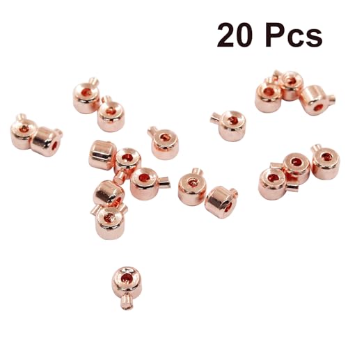 20Pcs Rose Gold Crimp Beads 18K Rose Gold Plated Beads 3mm Loose Rondelle Spacer Beads Metal Bead Spacers Beads for DIY Bracelet Necklace Jewelry Making - color: Rose Gold