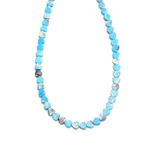 6mm Natural Blue Imperial Jasper Stone Beads Heart Shape Cute Fine Gems Spacer Beads Fit Jewelry Making DIY Exquisite Necklace Bracelet Accessory - color: Blue Imperial Jasper
