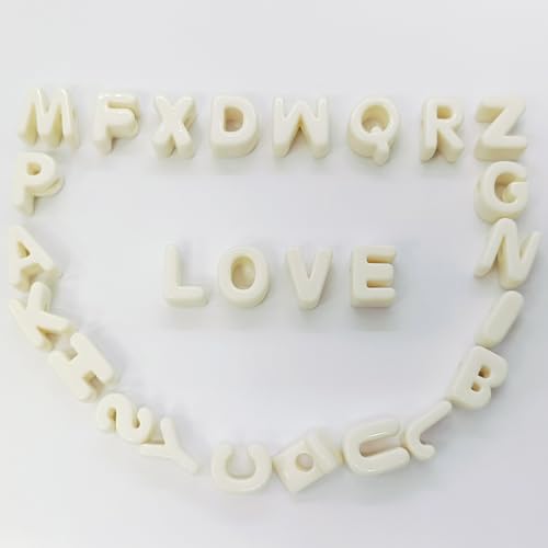 26 Large 6mm Hole Letter Beads, 20mm Beads A to Z,for DIY Jewelry Making Kit Friendship Bracelet Key Chain and Educators to Learn Letters (26 A to Z White) - color: 26 A to Z White