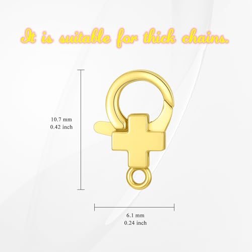 14K Yellow Gold Jewelry Clasp Necklace Extender Clasp Bracelet Extension Connector for DIY Necklace Bracelet Anklet Jewelry Making, 14K Gold Clasp for DIY Jewelry Making (Style 6) - style: Style 6