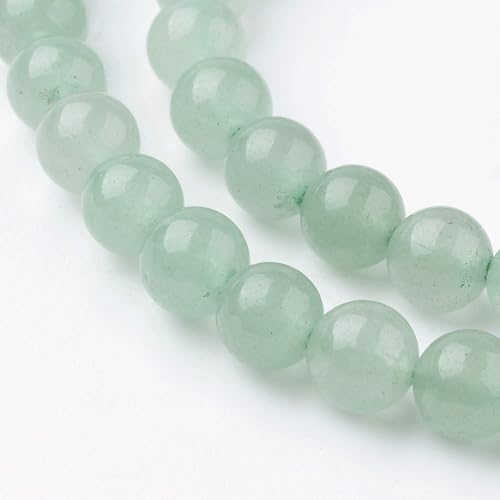 60Pcs Natural Green Aventurine Beads 6mm Round Gemstone Beads Smooth Stone Loose Bead for DIY Bracelets Necklace Earrings Jewelry Making - color: Natural Green Aventurine, size: 6mm
