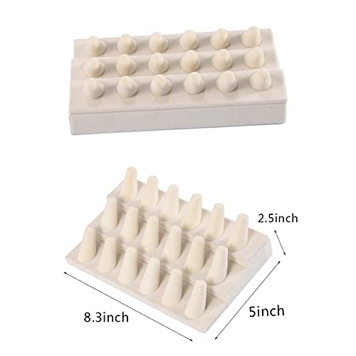 ByKen Ring Holder Organizer Display Stand (White Velvet)