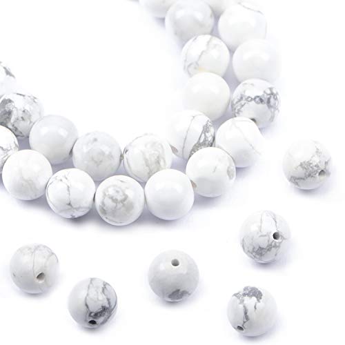 AD Beads Natural Gemstone Round Loose Beads 15" for Bracelet Necklace Earrings Jwelery Making Crafts DIY (4mm, Black Stripe Howlite) - color: Black Stripe Howlite, size: 4mm