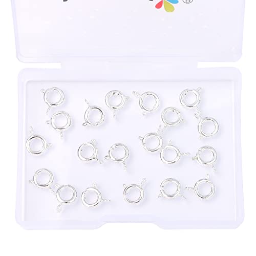 BEADIA Silver Plated Spring Clasps Non Tarnish 7mm 20pcs for Jewelry Making Findings - color: Spring Clasps Silver, size: 7mm