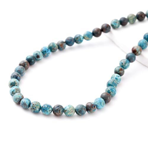 6mm 60pcs DIY Natural Blue Pattern Agate Stone Beads Round Healing Crystal Gemstone Loose Beads for Jewelry Making Handmade Bracelet Necklace - color: Blue Pattern Agate, size: 6mm