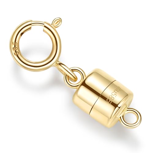 14K Solid Gold Magnetic Clasps and Closures for Necklaces 585 Bracelets Anklets Magnets Chain Converter Clasp Extra Strong
