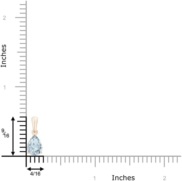 Angara Natural Aquamarine Solitaire Pendant for Women | Pear-Shaped Aquamarine Solitaire Pendant in 14K Solid Gold/Silver/Platinum With 18" Chain | March Birthday, Gemstone Jewelry Gift