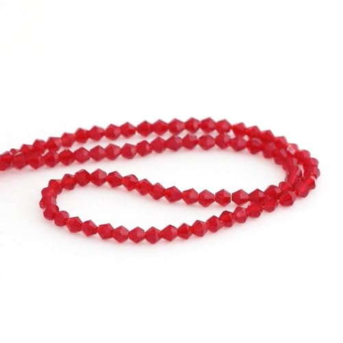 250pcs Czech 6mm (0.24 Inch) Faceted Bicone Crystal Glass Loose Beads Spacer Bulk Siam Red Red for DIY Craft Jewelry Making CCB605 - color: Siam Red, size: 6mm - 250pcs