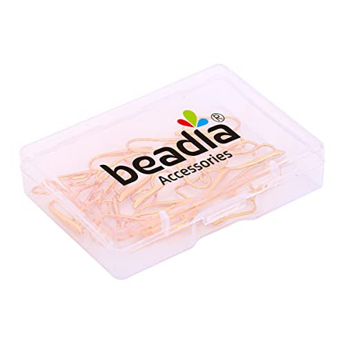 BEADIA 18K Gold Plated Earring Hooks 9x20mm 20pcs for Jewelry Making Findings - size: Hooks 9x20mm