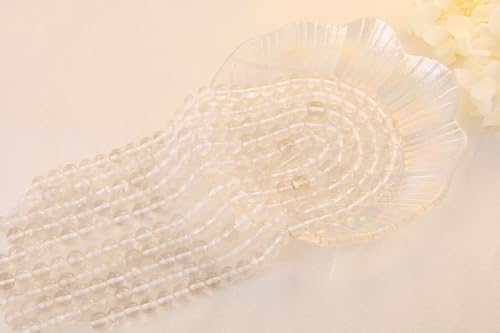 QINJIEJIE 60PCS Clear Crystal Beads 8mm Natural Stone Beads Round Loose Gemstone Bead for Bracelet Beading Crystal Jewelry Making DIY Necklace Earrings 0.32" - color: Clear Crystal, size: 60PCS