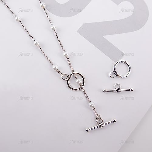 AUEAR, 150 Sets Silver Toggle Jewelry Clasps Necklace OT for Making - color: Silver, size: 150 Set