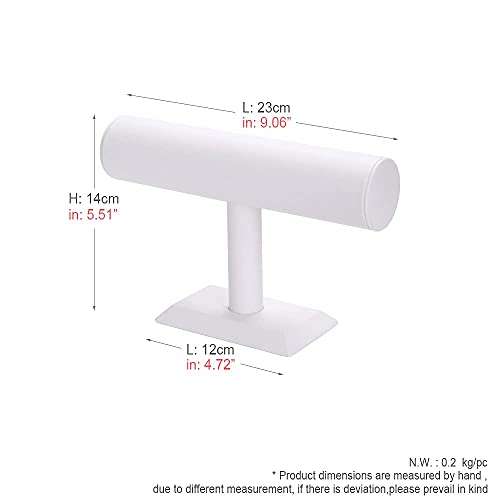 T-bar Jewelry Organizer Display For Watches, Bracelet White PU Jewelry Display Stand - color: 1 tier-white