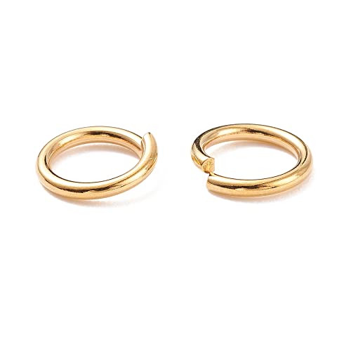 HDSupplies 50 Pieces - 304 Gold Tone Stainless Steel Jump Rings - 10mm - 15 Gauge (1.5mm Thickness) - color: Gold Tone Stainless Steel, size: 10mm / 1.5mm Thick / 15 Gauge