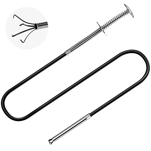 Small Caliber Flexible Grabber Tools 24'' Four-claw Pickup Tool Pick Up Items In Narrow Space Flexible Waste Picking Tool for Engine Bay/Home Sink/Earring (Not magnetic) - size: Flexible bend pick tool Non-magnetic