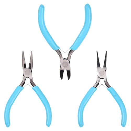 Pliers for Jewelry Making, Jewelry Pliers Set Includes Needle Nose Pliers, Round Nose Plier and Wire Cutters, Jewelry Making Tools for Jewelry Repair, Wire Wrapping, Beading and Crafts - color: Sky Blue