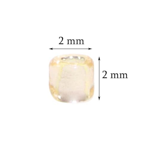 Round Glass Beads Penta Angel 2200Pcs 2mm Mini Craft Loose Spacer Pony Beads for Earring Bracelets Necklace Waist Beads Jewelry Making(Champagne) - color: Champagne