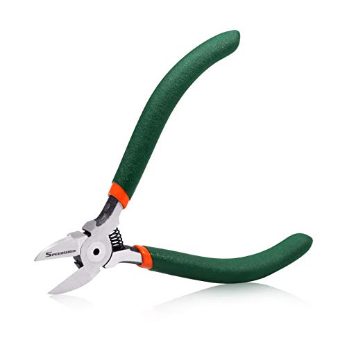 SPEEDWOX Mini Flush Cutters 4.5 Inch Wire Flush Cutters Side Cutters with Spring Functional Precision Tools for Cutting Electronics Wires Jewelry DIY and Handmade - size: 4.5"