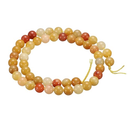 HARFINGTON 50pcs Natural Stone Beads 6mm Red Aventurine Round Gemstone Stone Loose Beading Real Genuine Smooth Balls Bead for Jewelry Making Bracelets Necklace Earrings DIY - color: Red Aventurine, size: 6mm