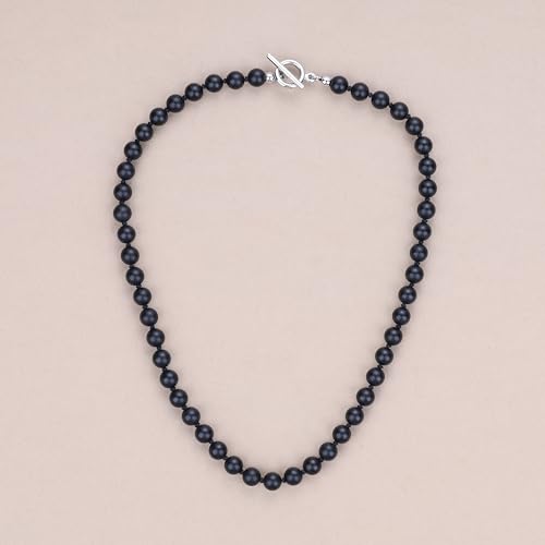 GAVU Hand-knotted Men's Beaded Necklace, Crystal Necklace for Men - color: Matte Onyx, size: 20"