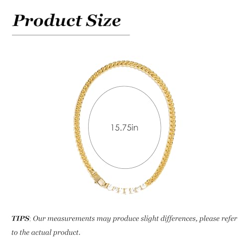 Roe Dolph Tennis Necklace for Women, Gold Choker Chain Necklace with Chunky Cuban Link and Stone-Look Tennis Chain, Fashion Necklace for Women