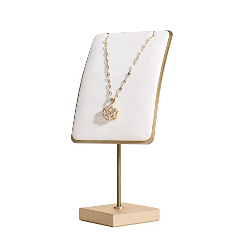 White jewelry necklace display for sale, gold necklace and earring holder, velvet jewelry organizer necklace hanger【White】 - color: White