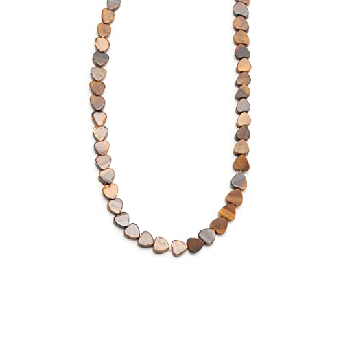 6mm Natural Tiger Eye Stone Beads Heart Shape Cute Fine Gems Spacer Beads Fit Jewelry Making DIY Exquisite Necklace Bracelet Accessory - color: Tiger Eye