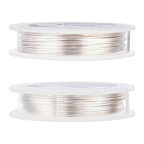 BENECREAT 20 Gauge Wire Jewelry Silver Copper Wire Tarnish Resistant Beading Wire for Craft Jewelry Making, Wreaths, Weaving, Pendant Wrapping, 33 Feet - color: Silver, size: 20-Gauge(33-Feet/11-Yard)